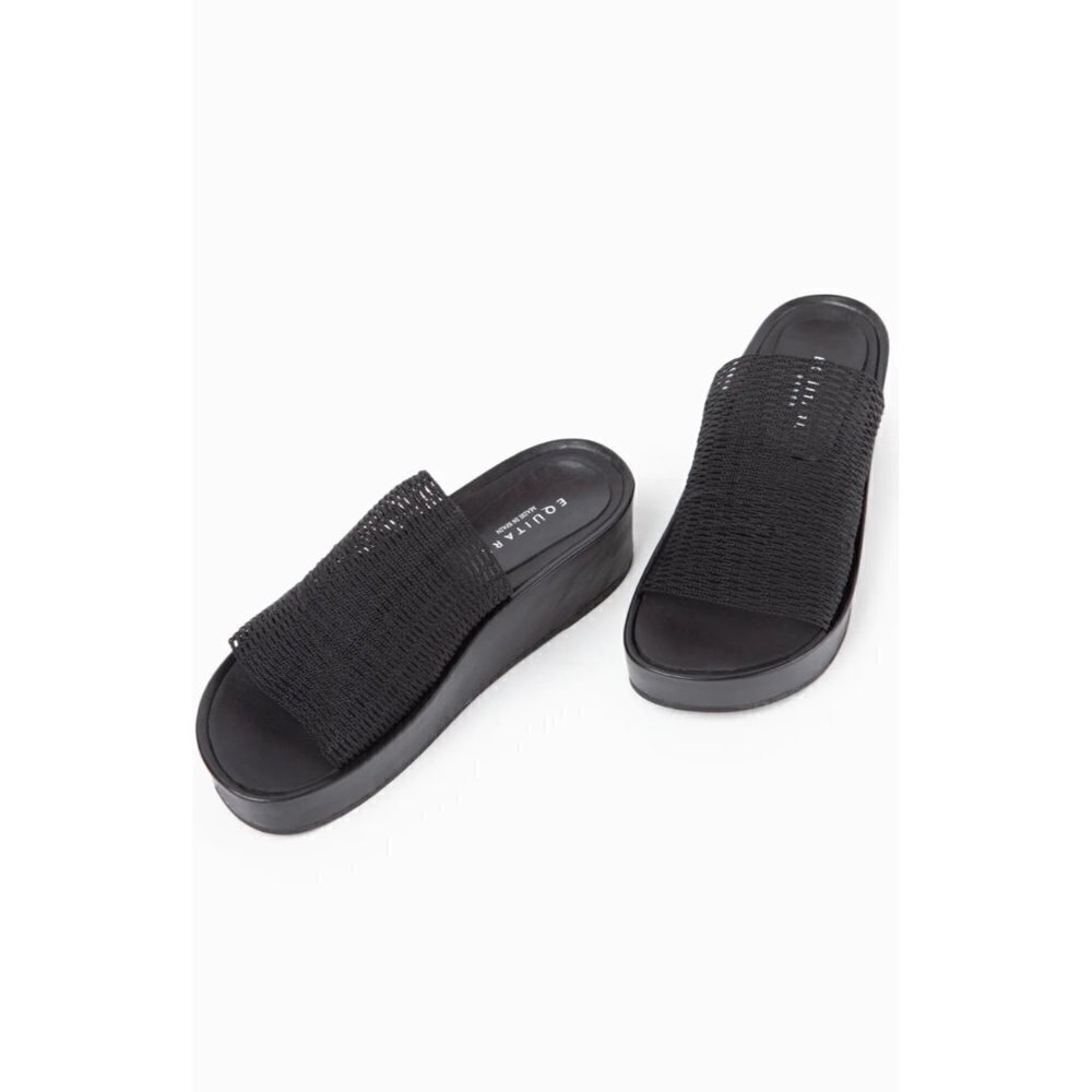 Free People Equitare IRIA Net Black Slide Sandal Size 40 US 9.5